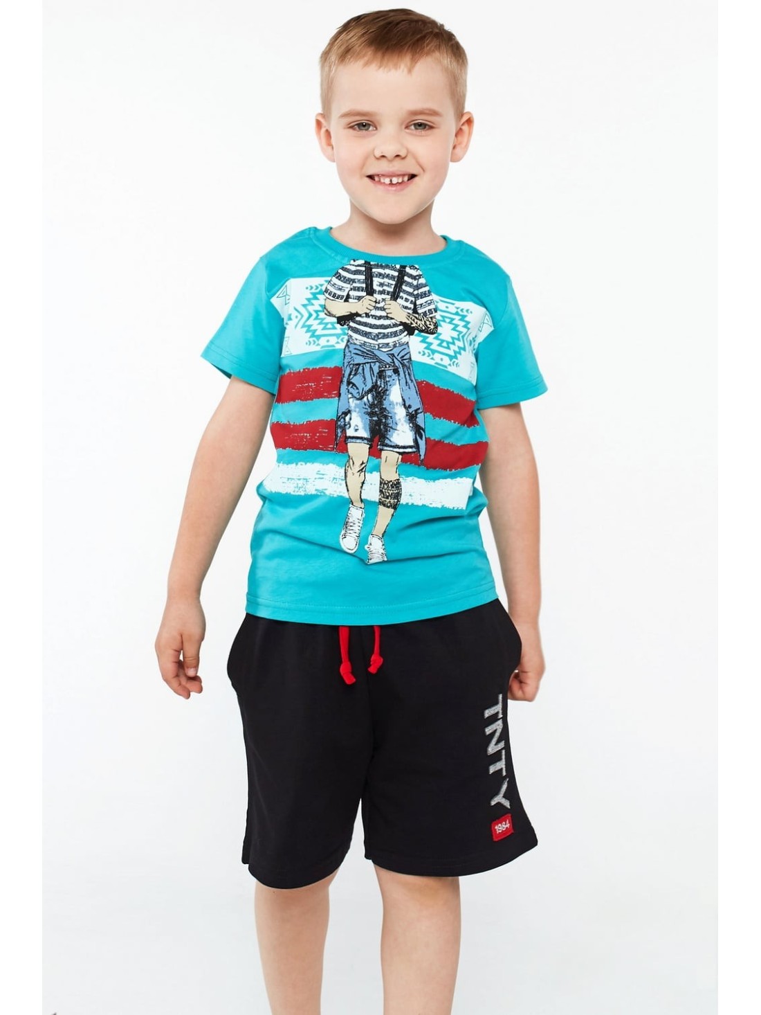 Boy\'s T-shirt with mint print NDZ4461 - Online store - Boutique